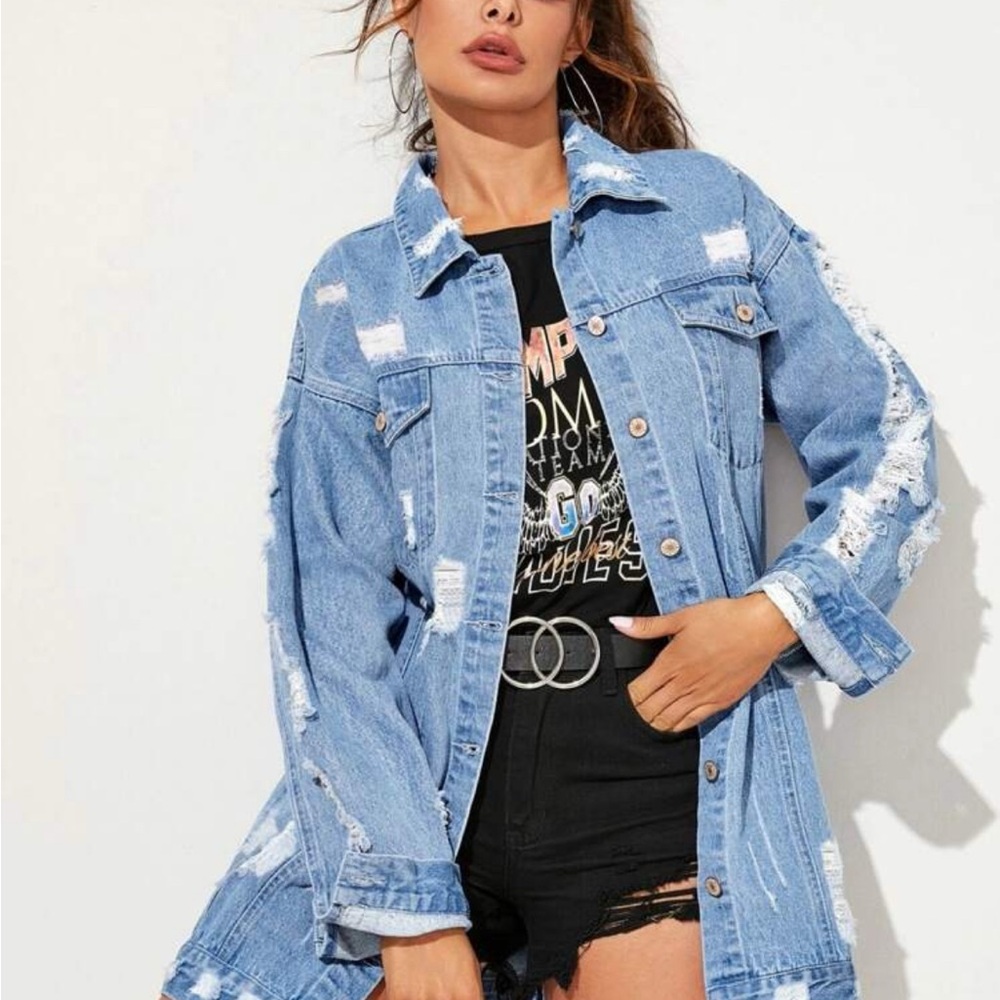 Women's Oversized Blue Denim Jacket